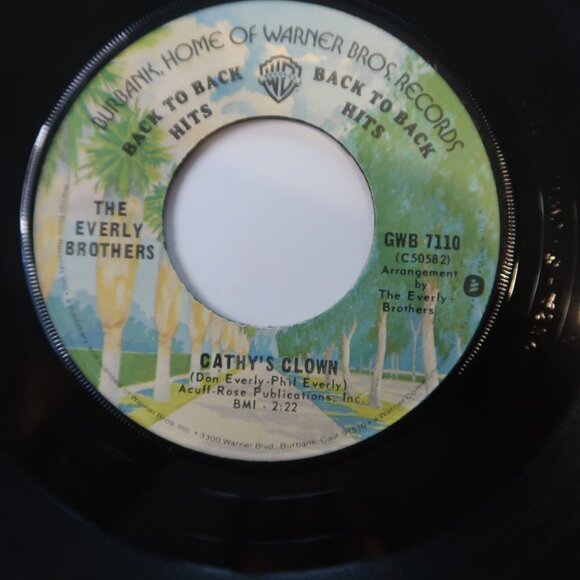 The Everly Brothers Cathy’s Clown & So Sad 7” Vinyl Record 45 RPM - Picture 2 of 4